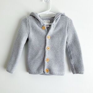 Carters Little 
Planet Organic Cotton Knit Cardigan with Wooden Buttons Grey 24M